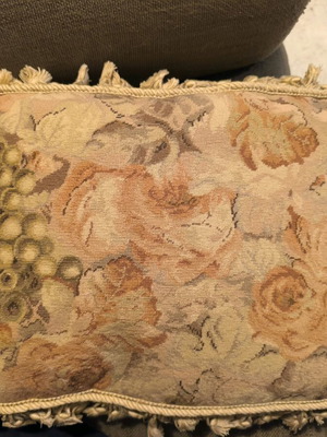 Needlepoint pillow vintage used