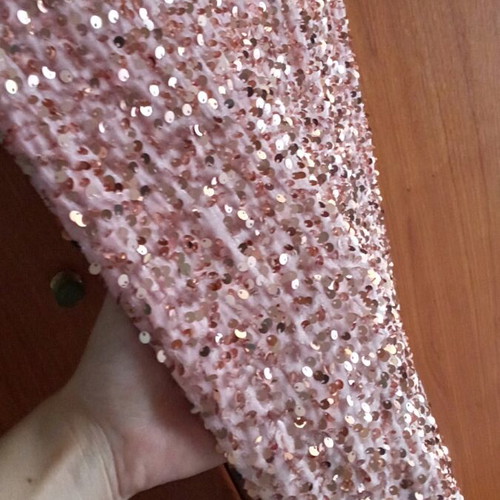 Formal shiny mermaid dress pink gold, like new, size S