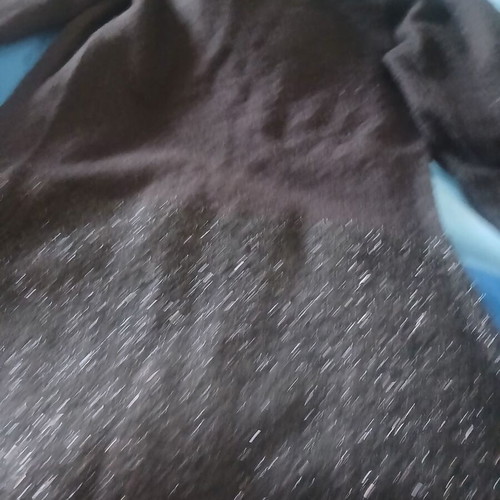 Sisley black wool dress like new, A-line, slightly shiny