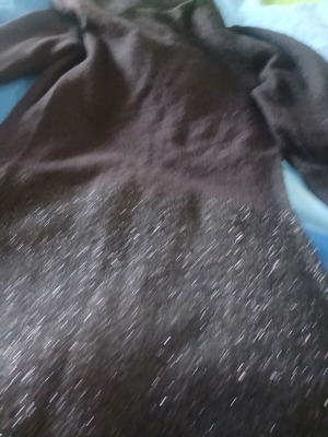 Sisley black wool dress like new, A-line, slightly shiny