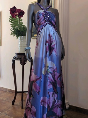 sachin and babi light blue dress Pink Floral Strappy Midi Dress With Ties main image 0