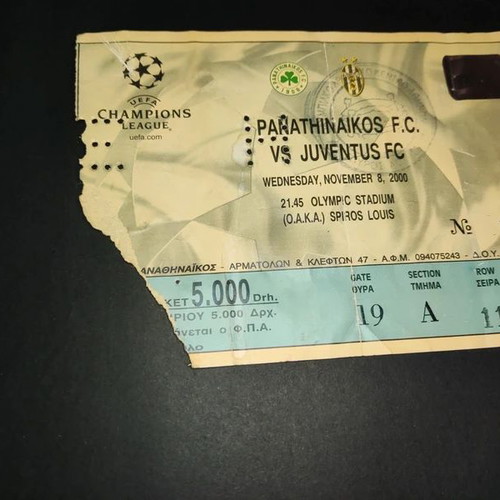 Panathinaikos Juventus 3-1 ticket used, rare