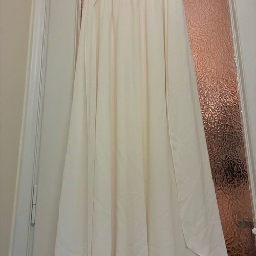 Long white skirt Lynne used with ribbons and side slit, size M