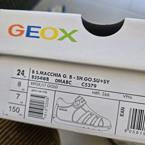 Geox kids sandals used, size 24, gold color