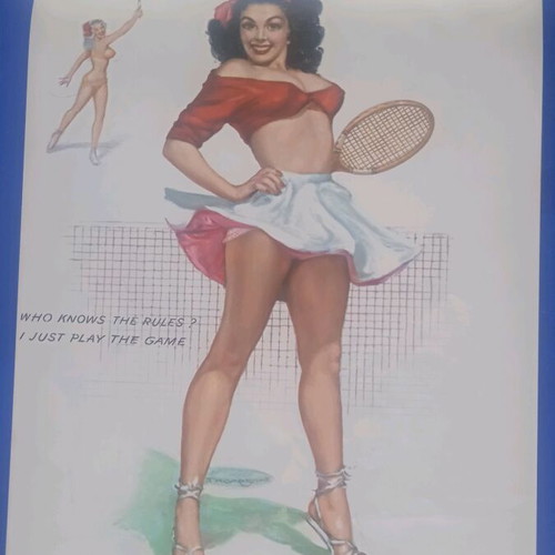 Lithograph calendar 1957 used, good condition
