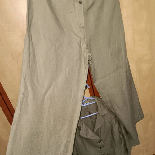 Khaki linen suit set Ataxia like new