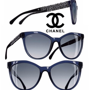Γυαλιά ηλίου Chanel με μαύρες χάντρες στους κροτάφους