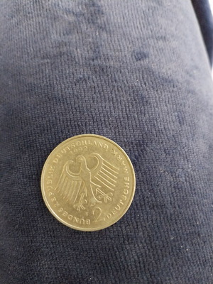 German 2 Deutsche Mark coin used
