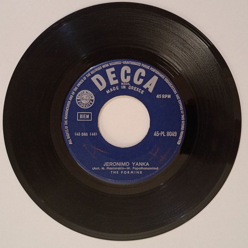 Decca 45 RPM record 45-PL 8049 by The Forminx used