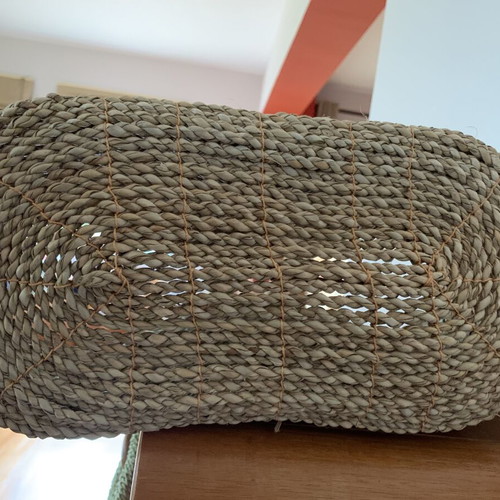 Handbag new summer woven rope and rattan with coconut button