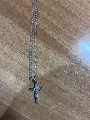 Steel cross necklace like new, does not tarnish