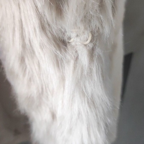 Forever21 synthetic fur coat, beige, size L