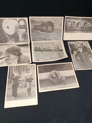 Vintage συλλεκτικές κάρτες Ρεζέρβα σειρά ΑΜ μεταχειρισμένες, ασπρόμαυρες, 8 τεμάχια