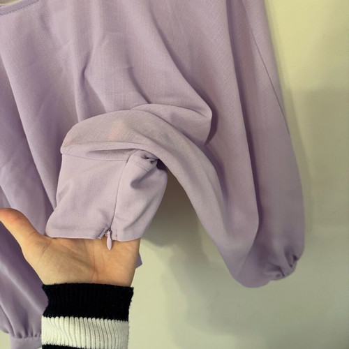 Cropped blouse lilac with zipper Zara new, size S