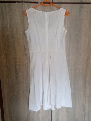 Бял прозрачен рокля Benetton като нов с цип