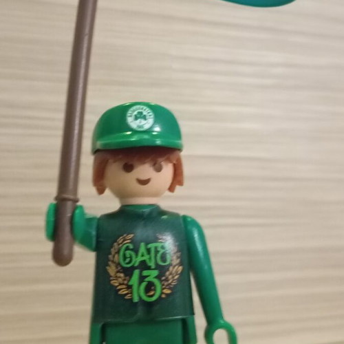 Playmobil fan figure of PAO with team flag like new