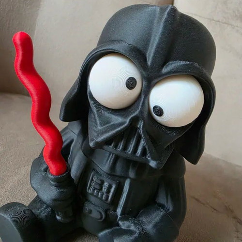 Goofy Lord Darth Vader figure with movable eyes, Star Wars