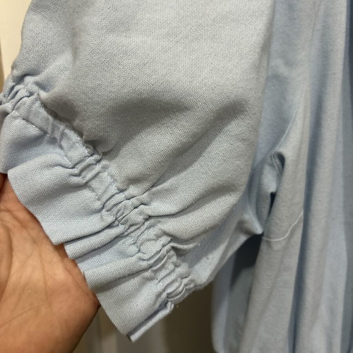 Light blue maxi dress plus size, linen cotton viscose blend