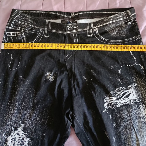 Esmara leggings with printed design like new, size L 40 12, black and grey
