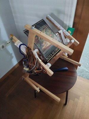 Wooden embroidery stand with Nova Sloboda embroidery kit gift