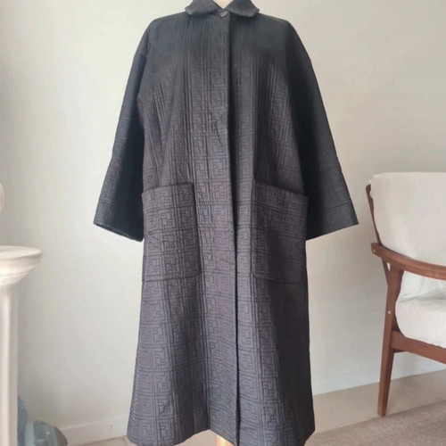 Fendi coat minimal structural chocolate brown like new