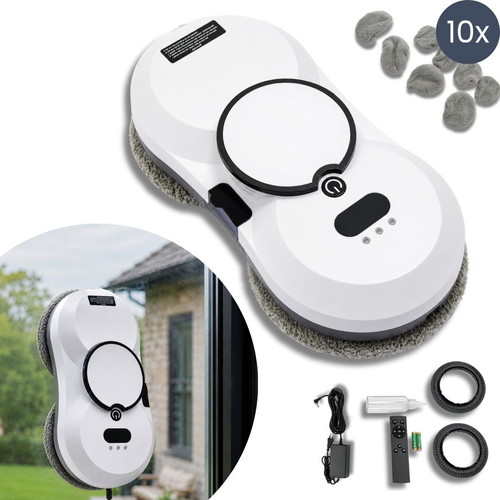 Window cleaning robot 2800 Pa with automatic spraying and remote control