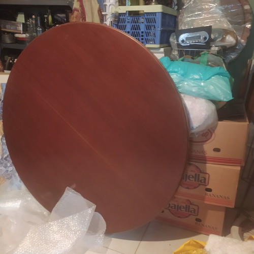 Wooden extendable round dining table like new, 1.20x2.50m