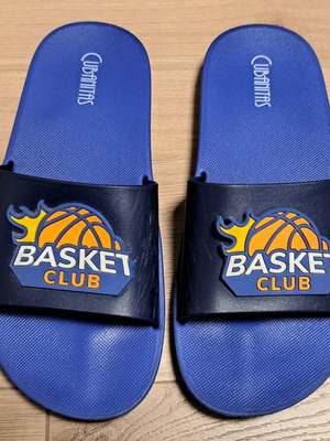 CUBANITAS kids' sandals used size 35 blue with basketball design