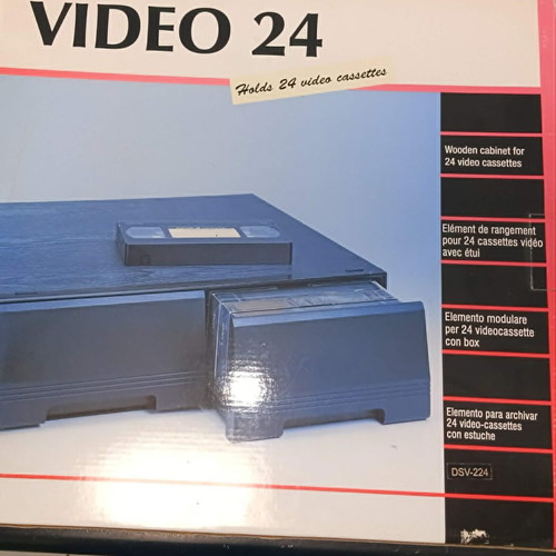 Wooden case for 24 video cassettes new