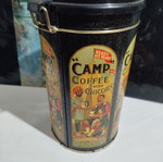 Vintage tin coffee box used, decorative