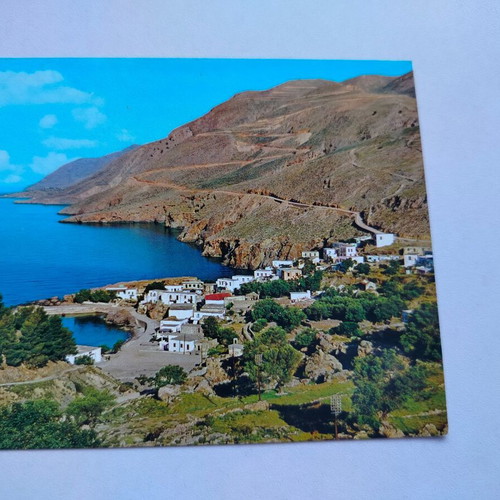 Έγχρωμη καρτ-ποστάλ Κρήτη - Χώρα Σφακίων - γενική άποψη