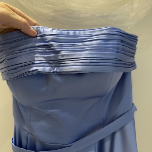 Carmen dress for events baby blue size M thick satin strapless elegant like new