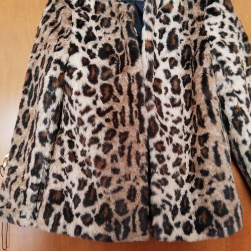 Leopard fur jacket Terranova new, beige brown
