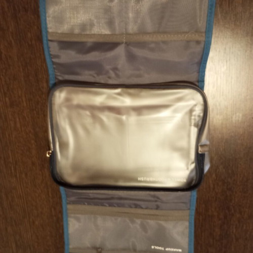 Handbag new, blue with compartments 0.25×0.20m