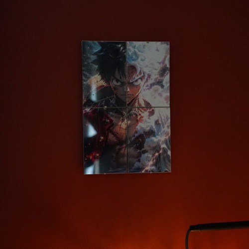 One Piece Gear 5 Luffy 4 Panel Wall Art set made to order