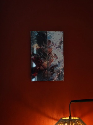 One Piece Gear 5 Luffy 4 Panel Wall Art set made to order
