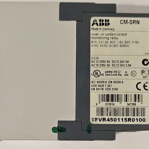 ABB CM-SRN monitoring relay used, single-phase AC/DC