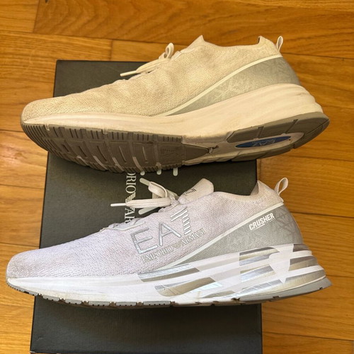 Emporio Armani Sneakers White used, size 45 1/3