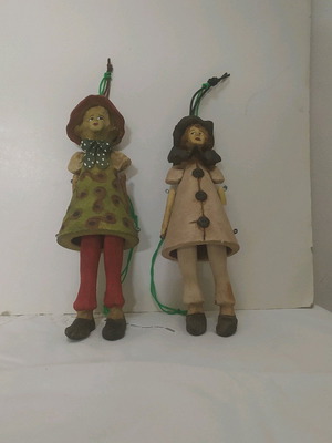 Ceramic handmade marionettes like new, pack of 2