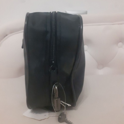 Men's toiletry bag new, 17cm with lock, blue and black