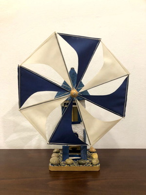Handmade windmill used, height 53cm, width 43cm