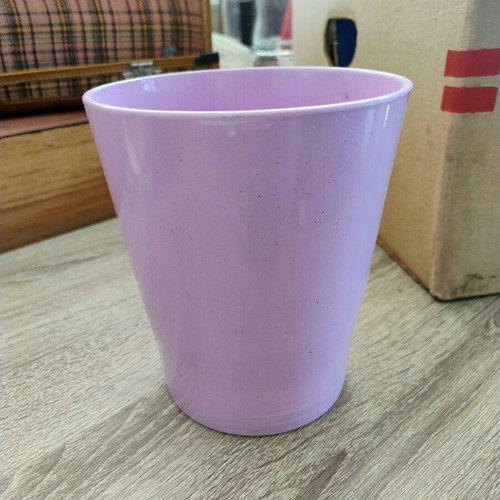 Ceramic planter purple used, diameter 13 cm, height 15.3 cm