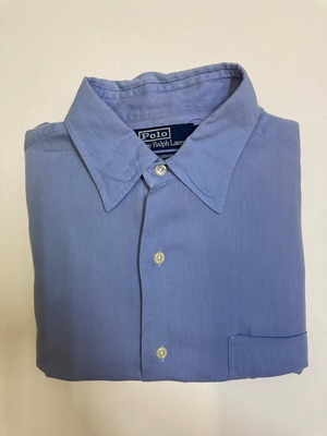 Ralph Lauren Long Sleeve Shirt L 16¼ Blue Plain