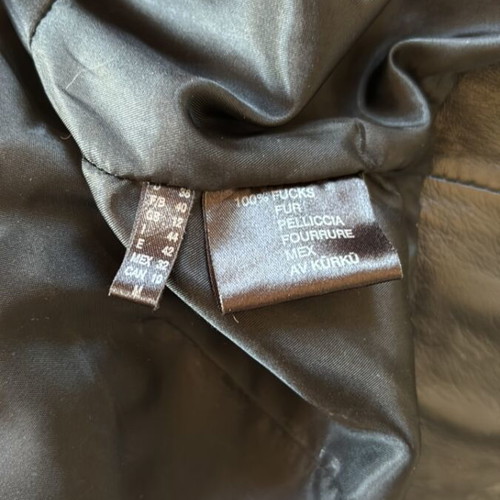 Jean Claude Jitrois Vintage Leather Jacket with Fox Fur Size M like new