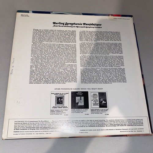 Berlioz Symphonie Fantastique rare LP classical music like new