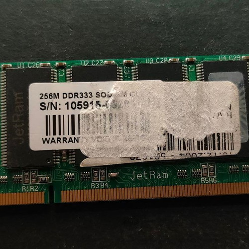 JetRam 256MB DDR333 SO-DIMM RAM like new for laptop
