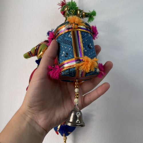 Ethnic Boho Wall Hanging Decorative Elephants and Bells like new