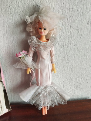 Vintage bride doll used with three gifts