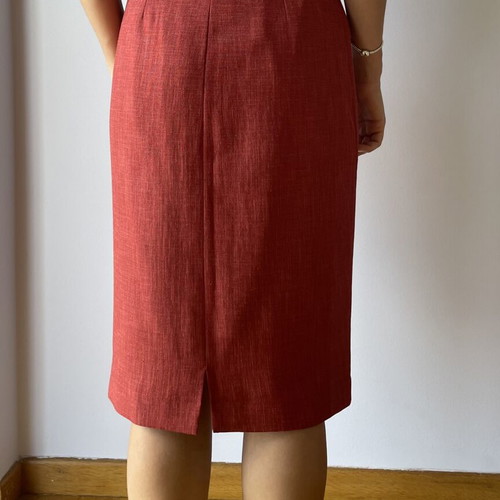 Midi handmade summer office skirt brick color like new