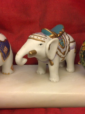 Porcelain Feng Shui elephant figurines new